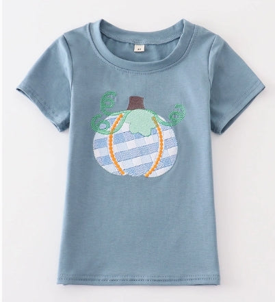 Blue Pumpkin Embroidery Boy Top