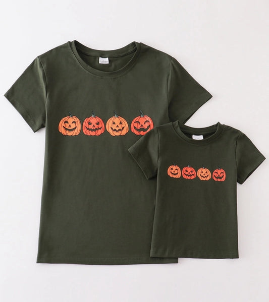 Forest Halloween Pumpkin Top (Mommie and Me)