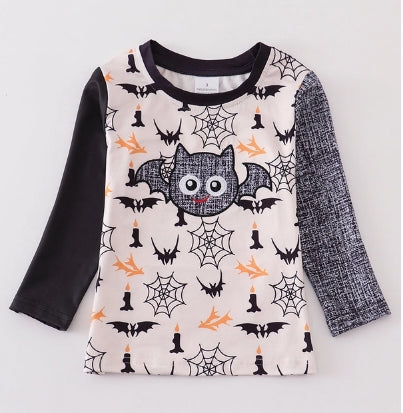 Halloween Bat Print Boy Top